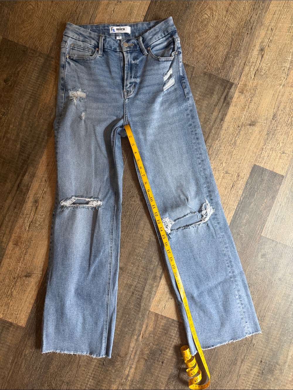 Mica Women's Bootcut Distressed Jeans — Light Blue 3/26